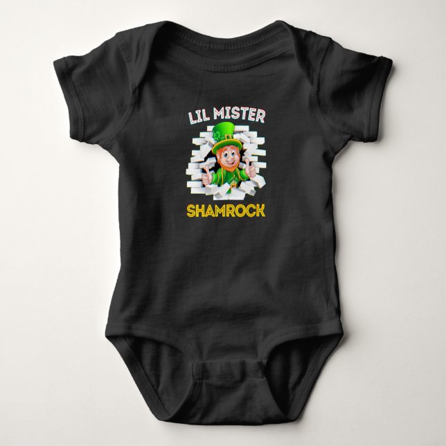 Little Mister Kleeblatt Irish Baby Boy Leprechaun Strampler (Vorderseite)