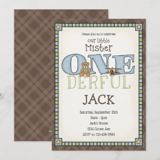 Little Mister ONE derful Birthday Invitation
