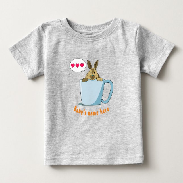 Little Mocha sagt "I Liebe U" Baby T-shirt (Vorderseite)
