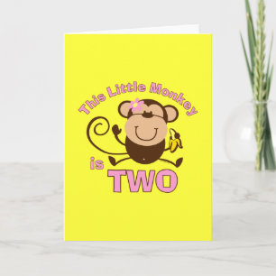 Little Monkey 2e carte fille anniversaire