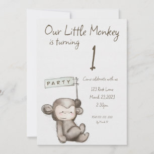 Little Monkey Party Einladung