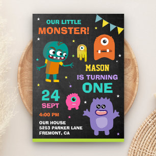 Little Monster 1er Anniversaire Fête Invitation