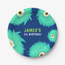 Little Monster Blue Pappteller