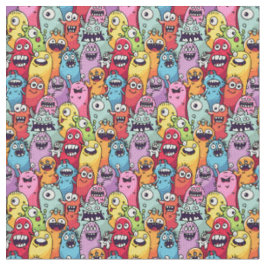  Little monsters kids nursery funny faces  Stoff