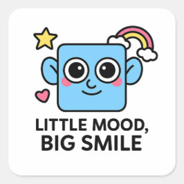 Little Mood Big Smile - Süße Smilo-Aufkleber. Quadratischer Aufkleber