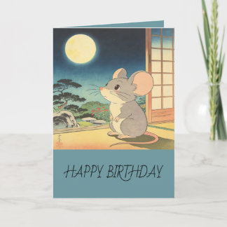 Little Mouse Moon Matsumoto Hoji Style Birthday Karte
