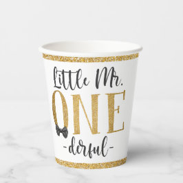 Little Mr One Derful 1st Birthday Paper Cup Pappbecher