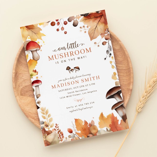 Little Mushroom Boho Autumn Baby Shower Einladung (Von Creator hochgeladen)