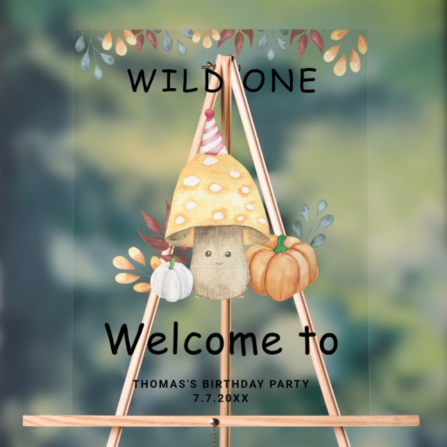 Little Mushroom erste Geburtstagsparty Acrylschild (Neutral)