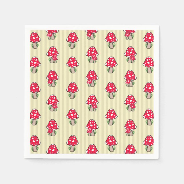 Little Mushroom Illustration Serviette (Vorderseite)