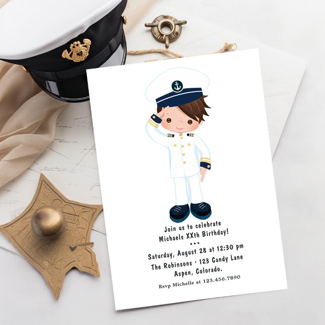 Little Navy Boy Nautical Birthday Party Einladung (Von Creator hochgeladen)
