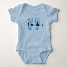 Little Newborn Footprints Blue One Piece Baby Baby Strampler