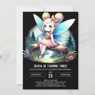 Little Niedlich Fairy Birthday Einladung