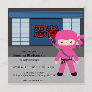 Little Ninja Geburtstag Thema Einladung