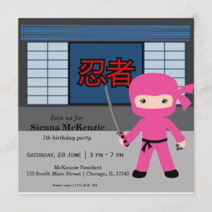 Little Ninja Geburtstag Thema Einladung