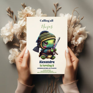 Little Ninja Turtle Kindergeburtstag Einladung