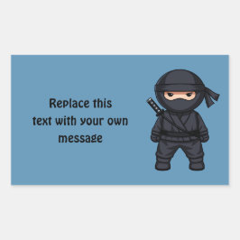 Little Ninja Warrior auf Blue Rechteckiger Aufkleber