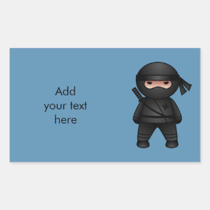 Little Ninja Warrior auf Blue Rechteckiger Aufkleber