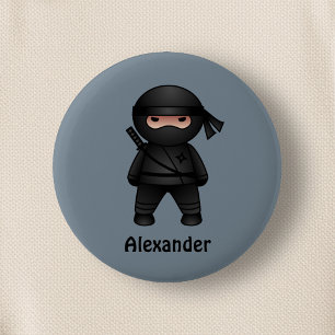 Little Ninja Warrior on Gray Button