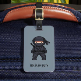 Little Ninja Warrior on Gray Gepäckanhänger