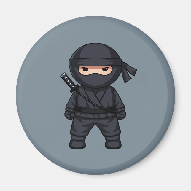Little Ninja Warrior on Gray Magnet (Vorne)