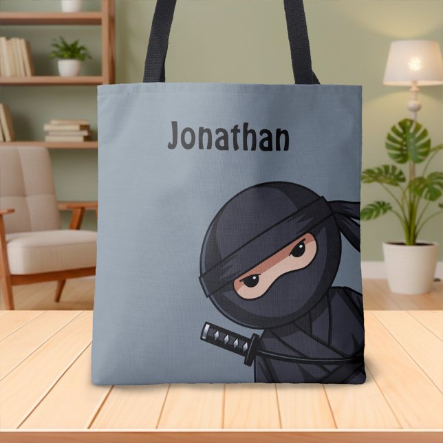 Little Ninja Warrior on Gray Tasche (Von Creator hochgeladen)