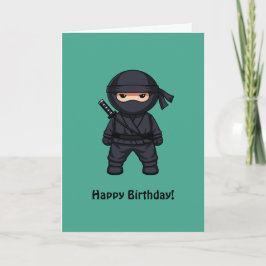 Little Ninja zum grünen Happy Birthday Karte
