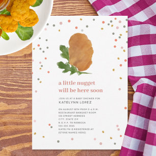 Little Nugget Chicken Nugget Girl Baby Dusche Einladung