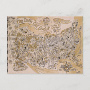 Little Old Lady's U.S.A. Map (Cartoon) Postkarte