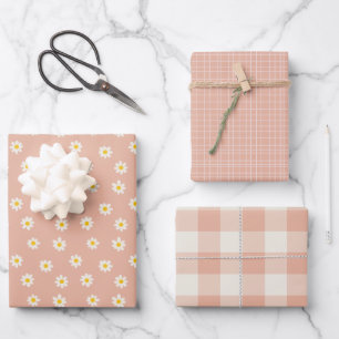 Little One Collection - staubiger Aprikose  Geschenkpapier Set