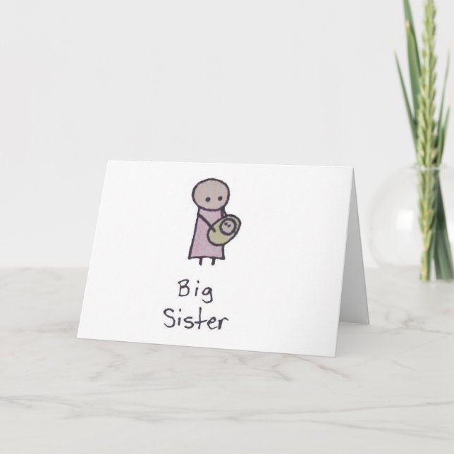 Little One grande soeur carte de voeux (Devant)