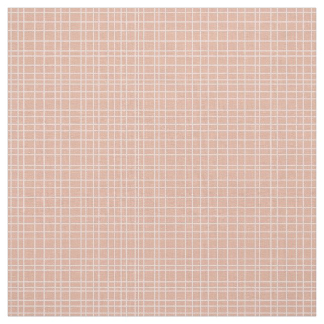 Little One Hand Drawn Grid - dusty apricot Stoff (Muster)