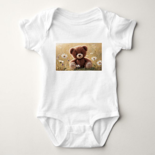 Little One - Niedliches Teddy Bären-Design für Bab Baby Strampler (Vorderseite)