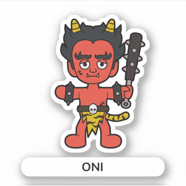 Little Oni - Japanische Folklore Aufkleber (Vorderseite)