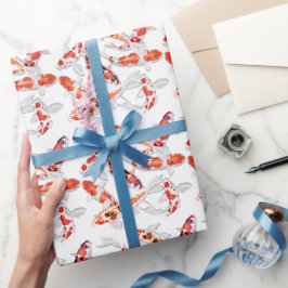 Little Orange White Koi Fisch Geschenkpapier