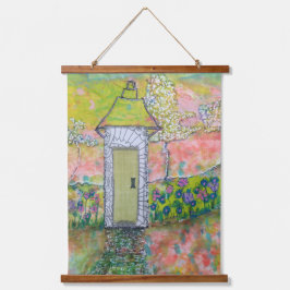Little Oriental House Wandteppich Mit Holzrahmen