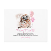 Little Owl Birthday Danke