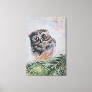 Little Owl Canvas Print - Aquarellmalerei Leinwanddruck