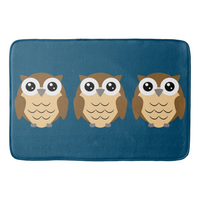 Little Owl Design Bath Mat Badematte (Vorderseite)