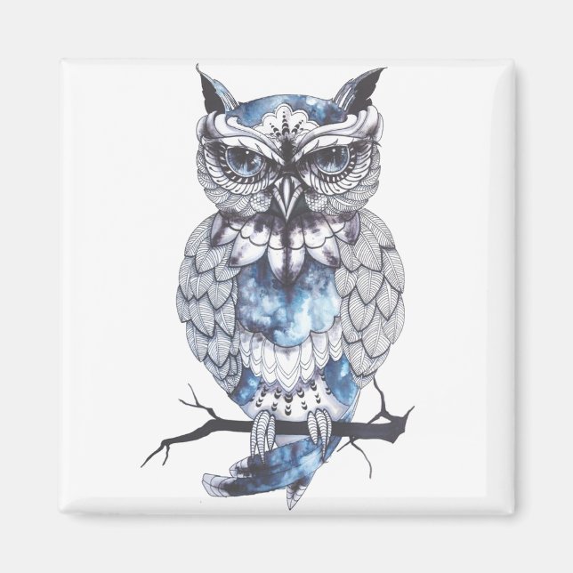 Little Owl Tattoo Flash Idee Cartoon Owl Magnet (Vorne)