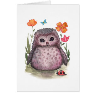 Little Owl und Ladybug Card