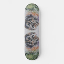 Little Owl Wasserfarbenmalerei Skateboard