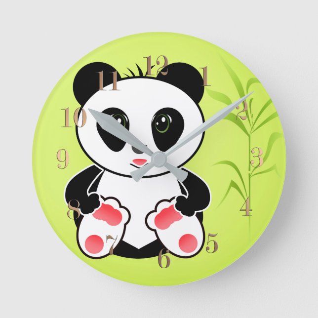 Little Panda Runde Wanduhr (Vorderseite)