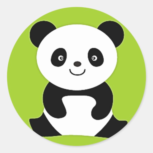 Little Panda Runder Aufkleber (Vorderseite)