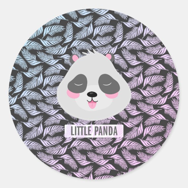 Little Panda Runder Aufkleber (Vorderseite)