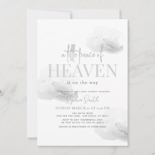 Little Peace of Heaven Gray Cloud Baby Shower Einladung