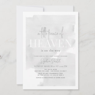 Little Peace of Heaven Gray Sky Baby Shower Einladung