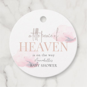 Little Peace of Heaven Pink Cloud Girl Baby Shower Geschenkanhänger