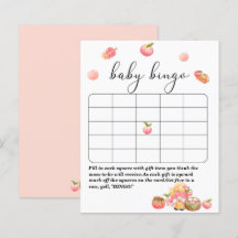 Little Peach baby Dusche Bingo-Spiel Paper Sheet