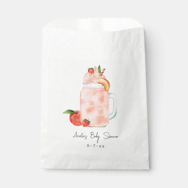 Little Peach Fruit Smoothie Girl Babydusche Geschenktütchen (Vorderseite)